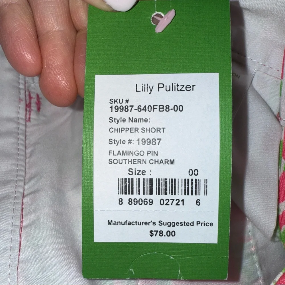 NWT Lilly Pulitzer The Chipper Bermuda Shorts Flamingo Pink size 00 BRAND NEW